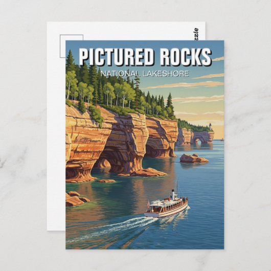 Afbeeldingen van Rocks Michigan Travel Briefkaart (Voorkant / Achterkant)