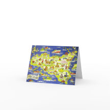 Afbeeldingen van Sicilië Blauw Gevouwen Kaart