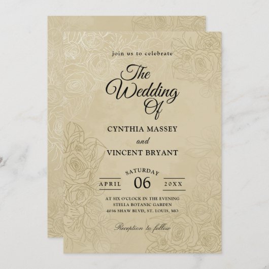 afbeeldingen van westerne trouwuitnodigingen kaart (Voorkant / Achterkant)