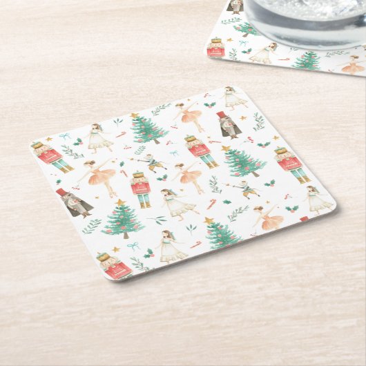 Afbeeldingen voor kerstmis in de Nutcracker Ballet Kartonnen Onderzetters (Schuin)