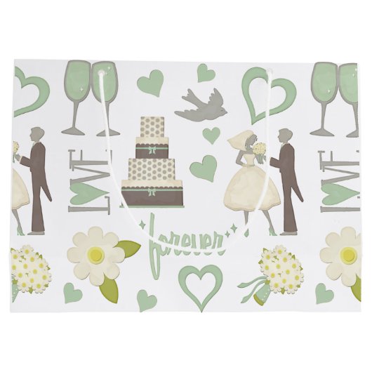 Afbeeldingen voor speciale huwelijksdag groot cadeauzakje (Achterkant)