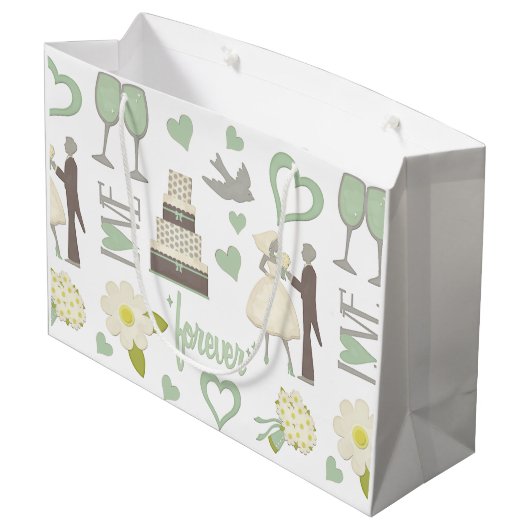 Afbeeldingen voor speciale huwelijksdag groot cadeauzakje (Achterkant Gekanteld)