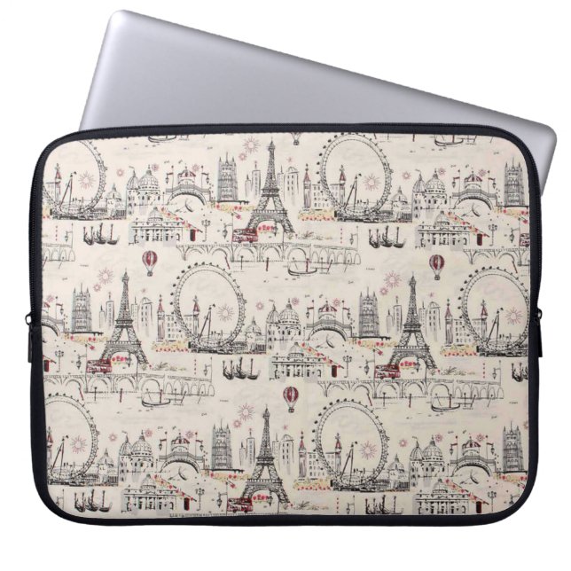  Afbeeldingen voor zwart-wit Europa Laptop Sleeve (Voorkant)