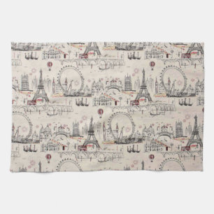 Afbeeldingen voor zwart-wit Europa Theedoek