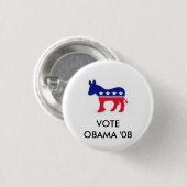 afbeeldingen,                     VOTEOBAMA '08 Ronde Button 3,2 Cm (Voorkant /achterkant)
