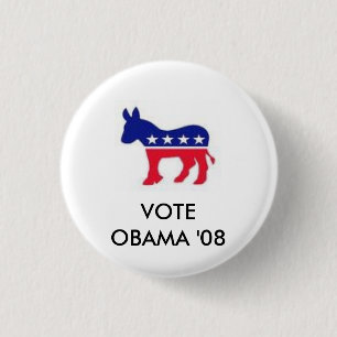 afbeeldingen, VOTEOBAMA '08 Ronde Button 3,2 Cm