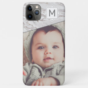Afbeeldingsmarmer en -monogram met aangepaste foto Case-Mate iPhone case