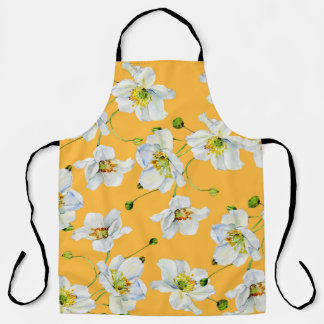 Afbeeldingspatroon waterverf kosmos bloemen schort