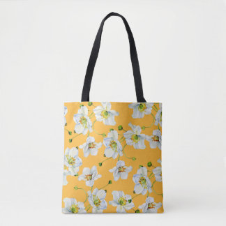 Afbeeldingspatroon waterverf kosmos bloemen tote bag