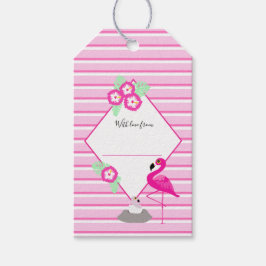 Afbeeldingsstrepen voor douchebloamingo cadeaulabel