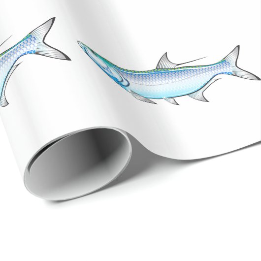 Afbeeldingsvector Tarpon Ocean Gamefish Cadeaupapier (Rol Hoek)