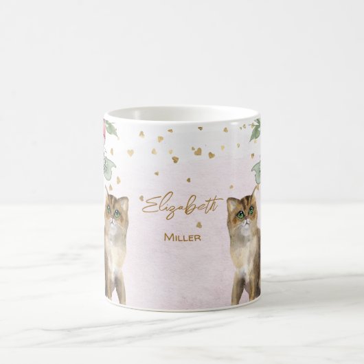 Afbeeldingsweergave van katten Gold Glitter Girl G Koffiemok (Center)