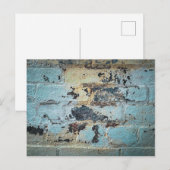 Afbladderende verf op bakstenen muurstructuur briefkaart (Voorkant / Achterkant)