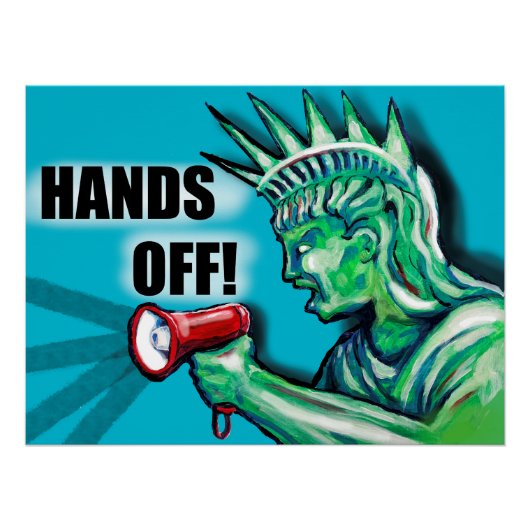 Afblijven, protest, standbeeld van vrijheid perfect poster (Voorkant)