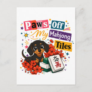 Afbljiven van mijn Mahjong Tegels Dachshunds Briefkaart