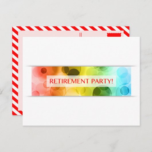 afboekingspartij ( regenboogbokeh ) uitnodiging briefkaart (Voorkant / Achterkant)