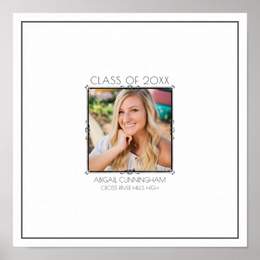 Afbouwpagina met foto en handtekening van afgestud poster (Voorkant)