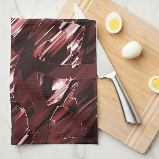 Afbraak van gescheurde of slecht gesneden rode bla theedoek (Quarter Fold)