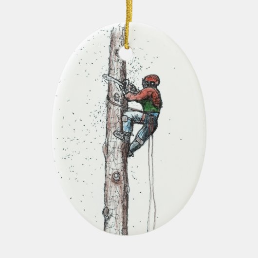 Afbreken van de boomchirurg keramisch ornament (Voorkant)