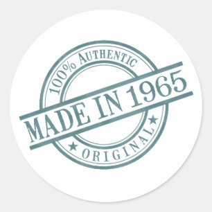 Afd. 1965 Rond Rubber Stamp Logo geboortejaar Ronde Sticker