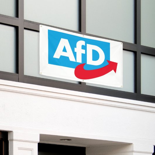 AfD: Alternatief voor Deutschland Spandoek (Buitenkant Gebouw)