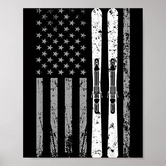 Afdal ski team 4 juli usa amerikaanse vlag poster (Voorkant)