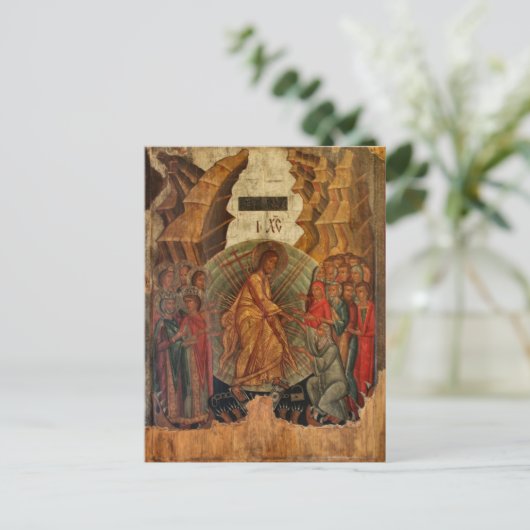 Afdalen in Hell Orthodox Christelijk Icon Briefkaart (Staand voorkant)