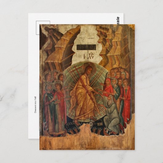 Afdalen in Hell Orthodox Christelijk Icon Briefkaart (Voorkant / Achterkant)
