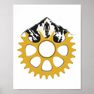 Afdalend fietsen Mountainbike Mtb Cool hobby voor Poster