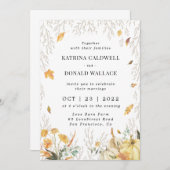 Afdalend lef herfst bruiloft kaart (Voorkant / Achterkant)