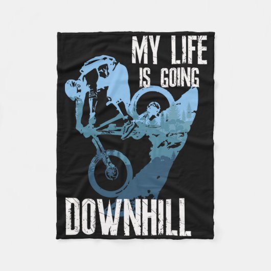 Afdalend mountainbiken Enduro Mtb Fietsen Fleece Deken (Voorkant)