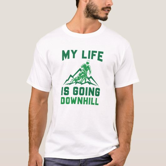 Afdalend Mountainbiken T-shirt (Voorkant)