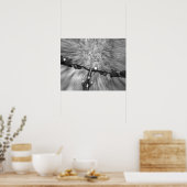Afdalend over een glad gedeelte singletrack poster (Keuken)