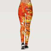 Afdalende jaarbladeren, Oranje met zwarte Leggings (Achterkant)