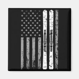 Afdalende skiteam 4 juli usa Amerikaanse vlag Magneet