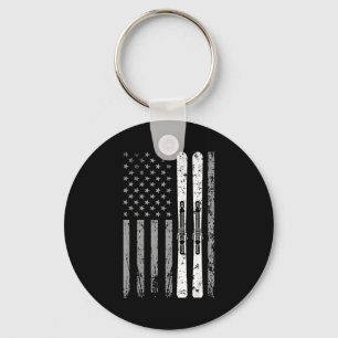 Afdalende skiteam 4 juli usa amerikaanse vlag sleutelhanger