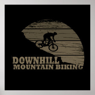 afdaling mountainbiken offroad poster