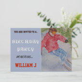 AFDALING SKIËR INVITE KAART (Staand voorkant)