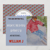 AFDALING SKIËR INVITE KAART (Voorkant / Achterkant)