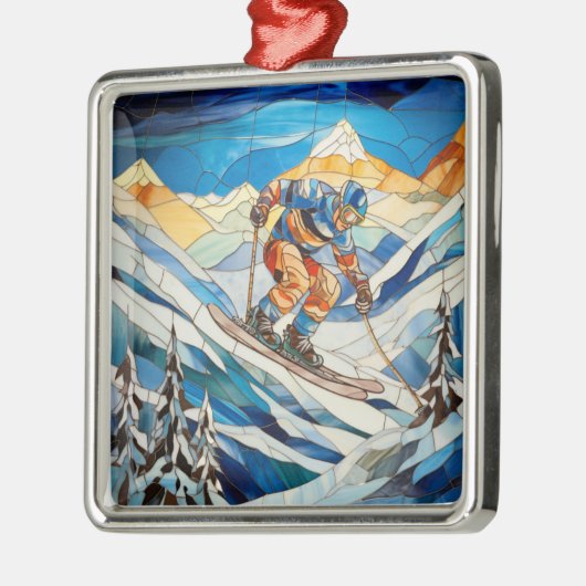 Afdaling skiër Kerstmis Ornament (Links)