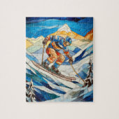 afdaling skiër puzzel (Verticaal)