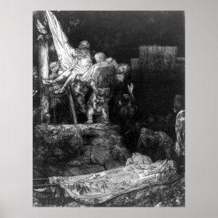 Afdaling van de Cross By Torchlight - Rembrandt Poster