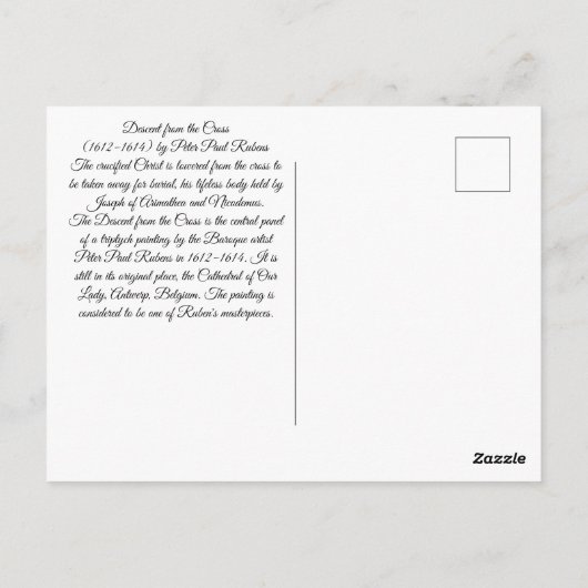 Afdaling van het Kruis Briefkaart (Achterkant)