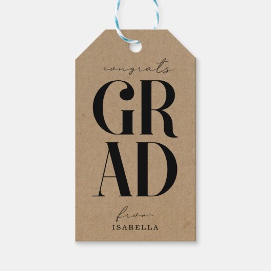 Afdanketiket cadeau afstuderen cadeaulabel (Voorkant)