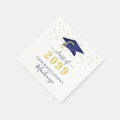 Afdekdopje Navy Blue Gold Confetti Script Servet (Hoek)
