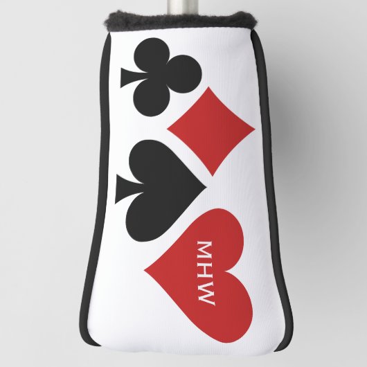 Afdekking van aangepaste monogram voor kaartspeler golfheadcover (Draai 90)