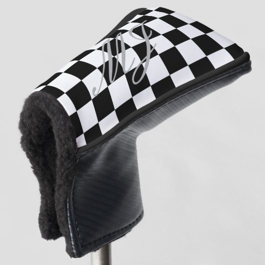 Afdekking van golfafdekplaat onder zwarte en witte golfheadcover (3/4 voorkant)