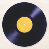 Afdekking van oude tijden met vinyldiskette retro ronde kartonnen onderzetter (Voorkant)
