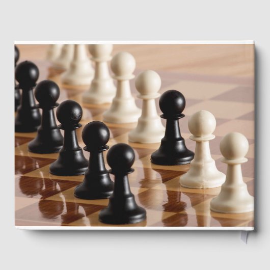 Afdekkingen op Chess Board Event Date in Spine Gastenboek (Achterkant)