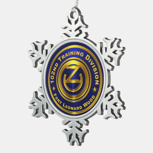 Afdeling 102e opleiding tin sneeuwvlok ornament (Rechts)